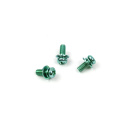 Green zinc plated sems screws with flat&spring washer